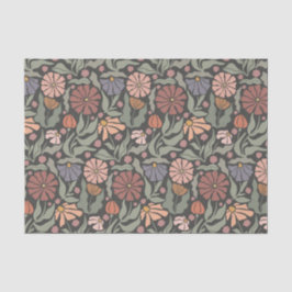 Seda Papel de tejidos con flores retro de época