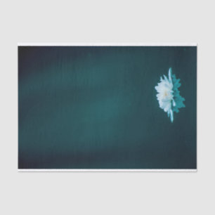 Seda Papel de tejidos con imagen de la flor blanca sobr