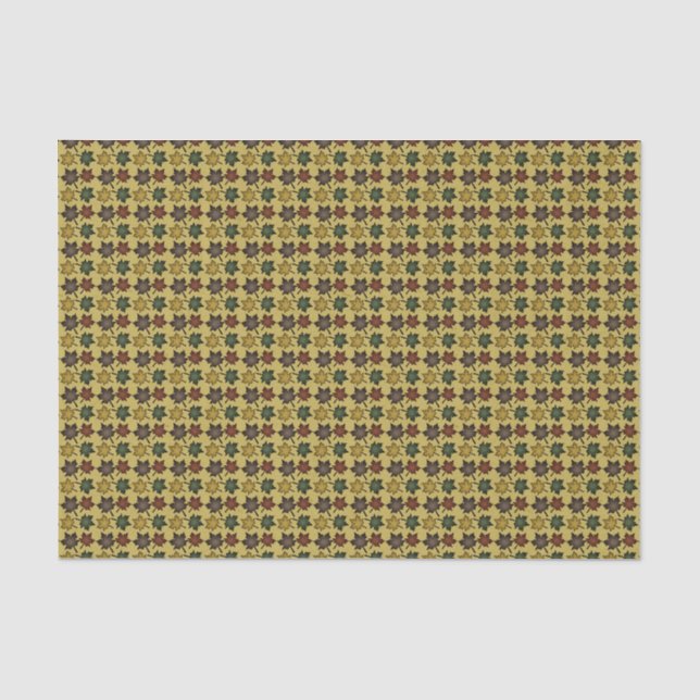 Seda Papel de tejidos con motivos de leafy amarillo (Anverso)