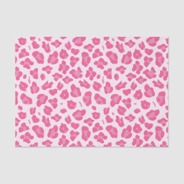 Seda Papel de tejidos con motivos de leopardo rosa eleg (Anverso)
