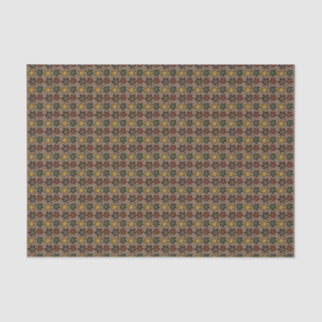 Seda Papel de tejidos con patrón de leafy marrón (Anverso)