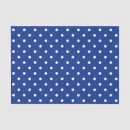 Seda Papel de tejidos con puntos de polka azul