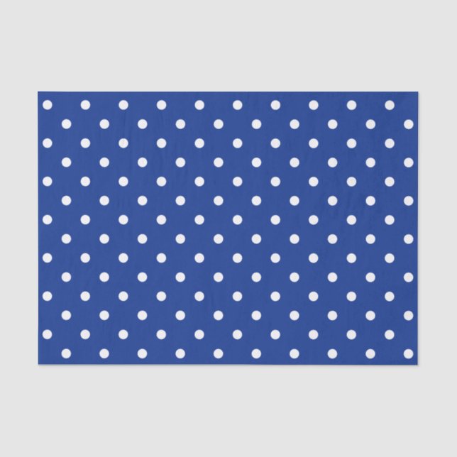Seda Papel de tejidos con puntos de polka azul (Anverso)