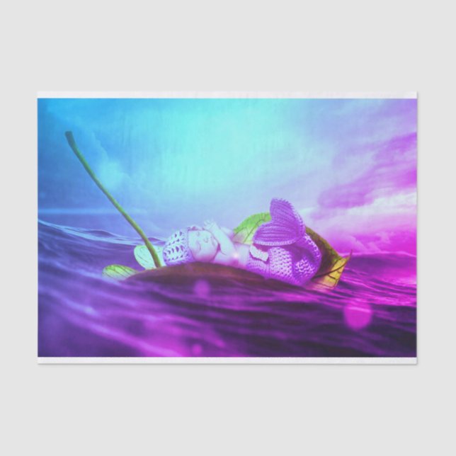 Seda Papel de tejidos con sirena para bebés (Anverso)