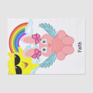 Seda Papel de tejidos conejo rosado: Etapa arcoiris de 