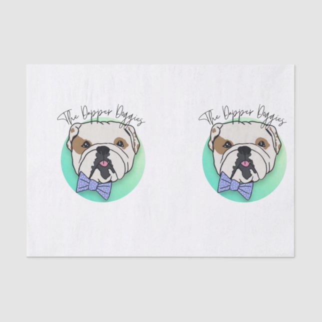 Seda Papel de tejidos Dapper Doggies (Anverso)