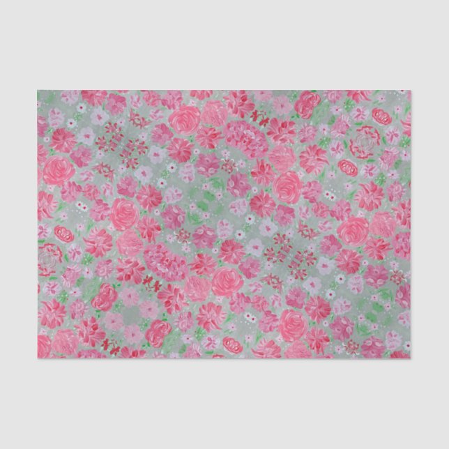 Seda Papel de tejidos de amor en flor (Anverso)