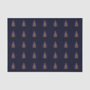 Seda Papel de tejidos de árbol de Navidad de estilo azu