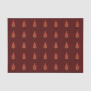 Seda Papel de tejidos de árbol de Navidad de estilo roj