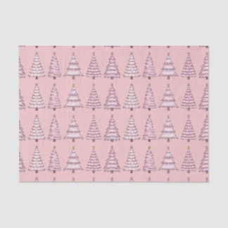 Seda Papel de tejidos de árbol de Navidad rosa