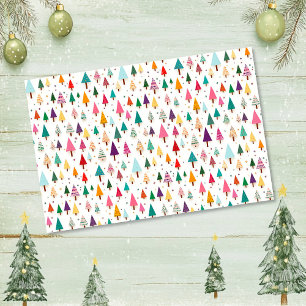 Seda Papel de tejidos de árboles de navidad retro lindo