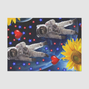 Seda Papel de tejidos de astronauta de girasol
