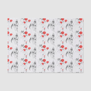 Seda Papel de tejidos de caballos barrocos