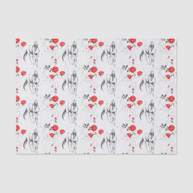 Seda Papel de tejidos de caballos barrocos (Anverso)