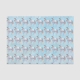 Seda Papel de tejidos de caballos blancos