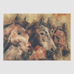 Seda Papel de tejidos de caballos salvajes 15 x 20