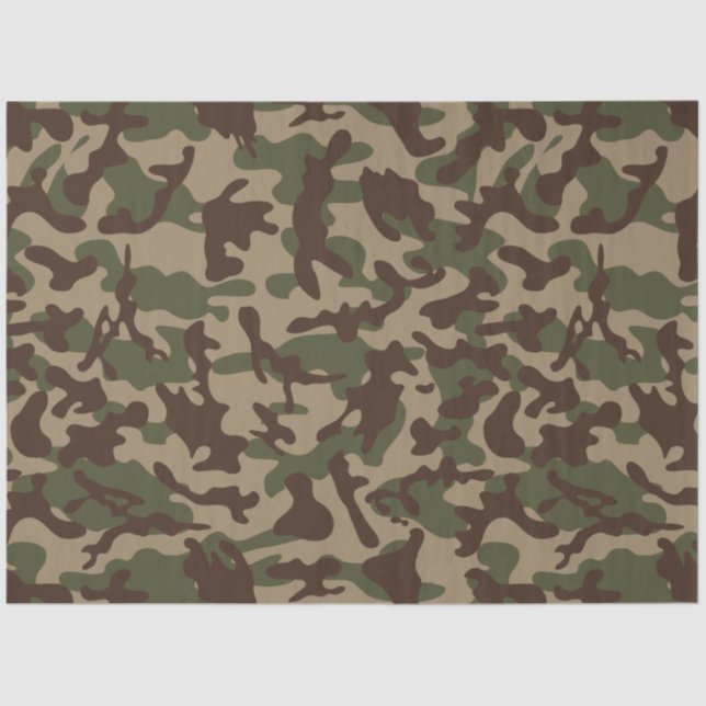 Seda Papel de tejidos de camuflaje de madera profunda (Anverso)
