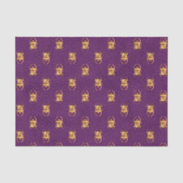 Seda Papel de tejidos de carabina egipcio morado y dora