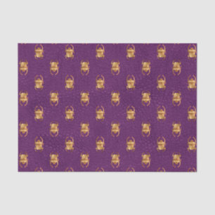 Seda Papel de tejidos de carabina egipcio morado y dora