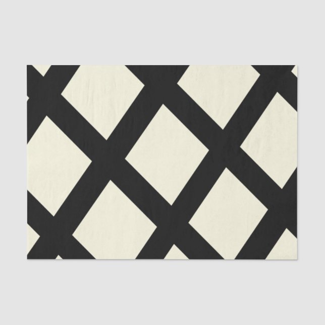 Seda Papel de tejidos de celosía (crema y negro) (Anverso)
