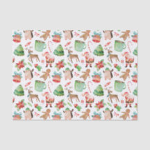 Papel de tejidos de color acuático Santa Navidades