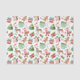 Seda Papel de tejidos de color acuático Santa Navidades