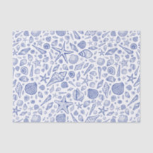 Papel de tejidos de conchas marinas ilustradas en 