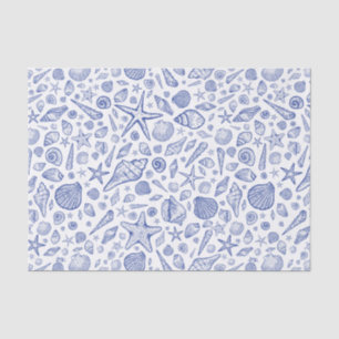 Seda Papel de tejidos de conchas marinas ilustradas en 