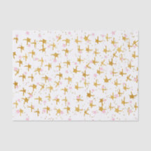 Papel de tejidos de confetti rosa y dorado