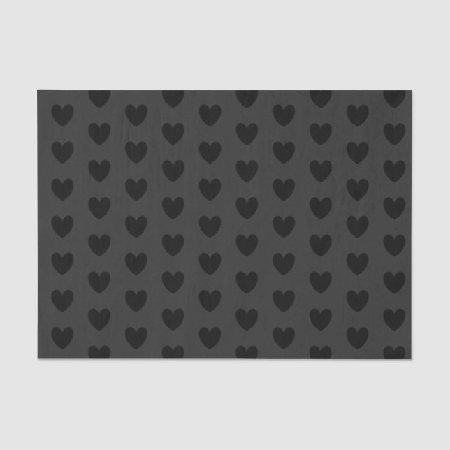 Seda Papel de tejidos de corazón negro y gris HAMbyWG (Anverso)