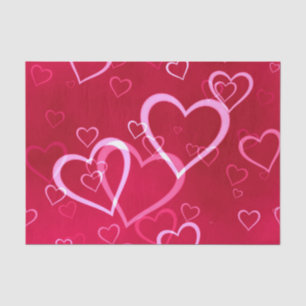 Seda Papel de tejidos de corazones girados