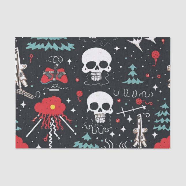 Seda Papel de tejidos de cráneo para navidades (Anverso)