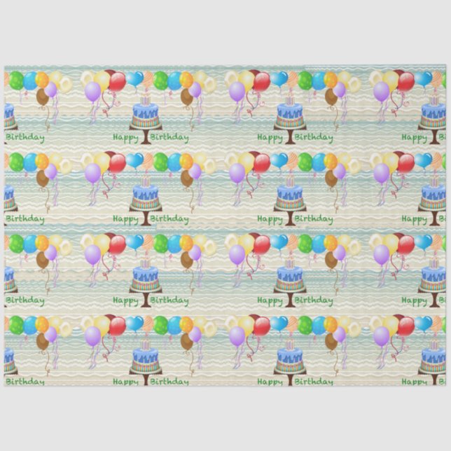 Seda Papel de tejidos de cumpleaños (Anverso)