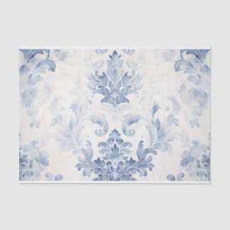 Seda Papel de tejidos de damasco azul claro