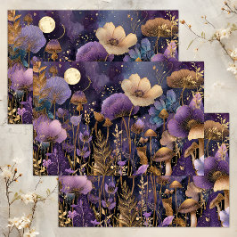 SEDA PAPEL DE TEJIDOS DE DECORACIÓN DE JARDÍN MEDIANOCH