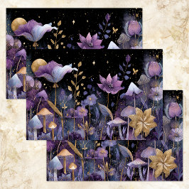 SEDA PAPEL DE TEJIDOS DE DECORACIÓN DE JARDÍN MEDIANOCH