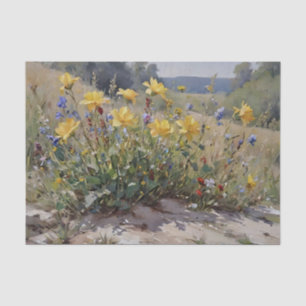 Seda Papel de tejidos de descomposición de flores silve