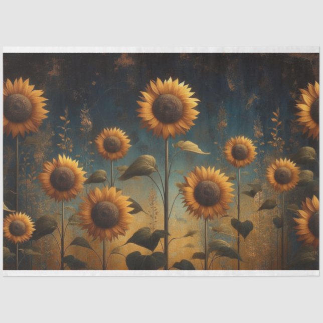 Seda Papel de tejidos de descomposición de girasoles (Anverso)