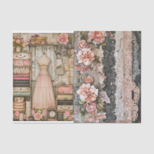 Seda Papel de tejidos de descomposición de veintage Sea