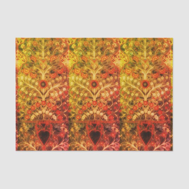 Seda Papel de tejidos de diseño antiguo indio (Anverso)