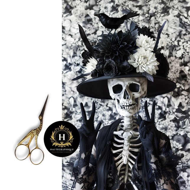 Seda Papel de tejidos de esqueleto blanco negro para la (Subido por el creador)