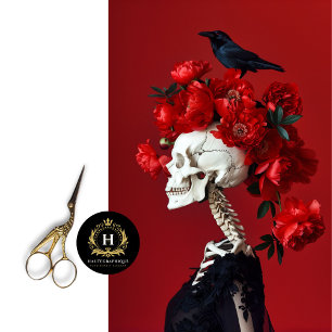 Seda Papel de tejidos de esqueleto rojo floral para des