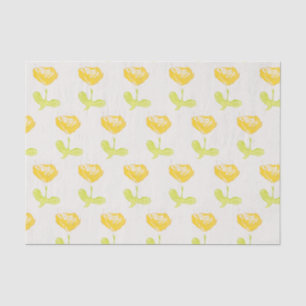 Seda Papel de tejidos de flores amarillas