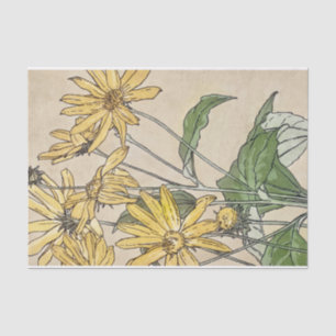 Seda Papel de tejidos de flores de época