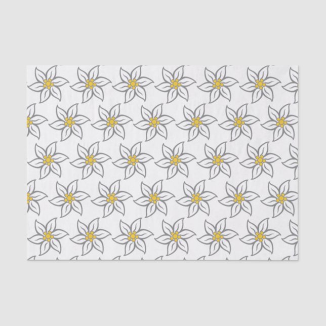 Seda Papel de tejidos de flores Edelweiss (Anverso)