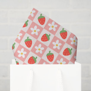 Seda Papel de tejidos de fresas y flores dulces