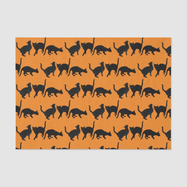 Seda Papel de tejidos de gatos negros (Anverso)