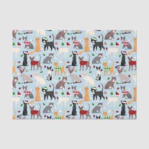 Seda Papel de tejidos de gatos para navidades