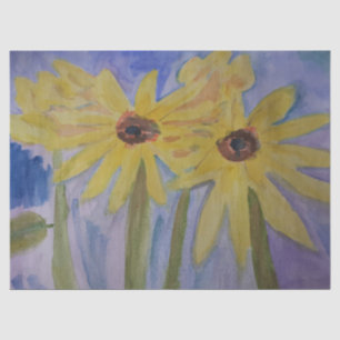 Seda Papel de tejidos de girasoles amarillos