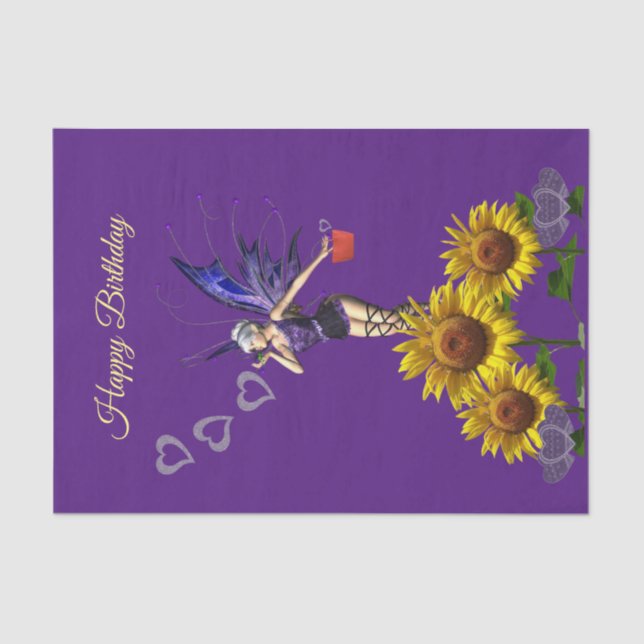 Seda Papel de tejidos de hadas de girasol (Anverso)